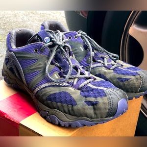 MERRELL Grassbow Equinox Air Women’s Gray Purple Hiking Shoes Size 10